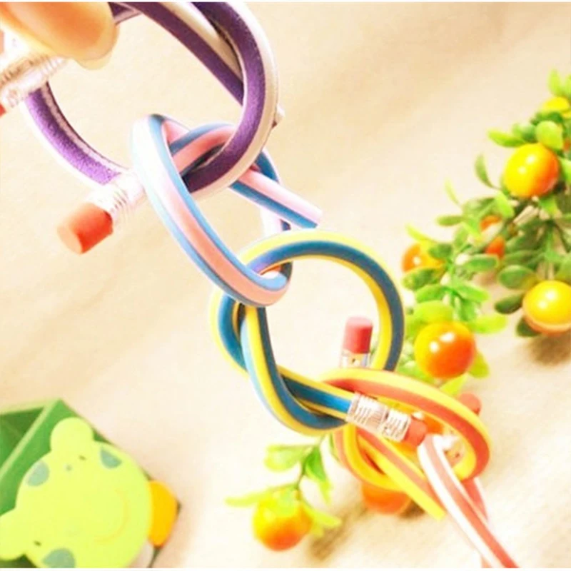 5 pcs/lot Cute Kawaii Flexible Bendy Soft Standard Pencil Stationery Novelty Items For Kids Students Prize Gift School Supplies