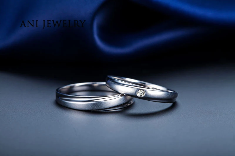 ANI 18 K розовое золото(AU750) женские обручальные кольца натуральный Сертифицированный I-J/SI 0,1 CT Бриллиант круглой огранки мужские обручальные кольца