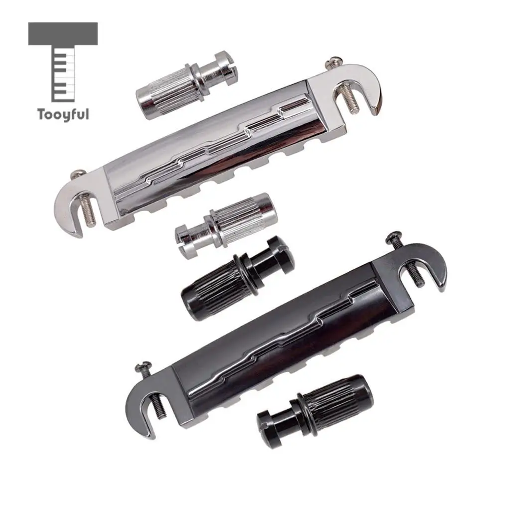 Tooyful Compensated Wraparound Bridge Tailpiece with Studs for LP Style Guitar Parts Accessories