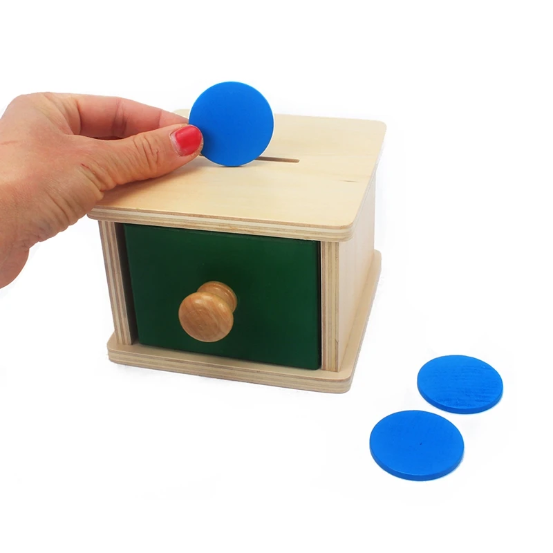 Most effective  Infant & Todders Montessori Kids Toy Baby Wooden Coin Box Piggy Bank Learning Educational Preschool
