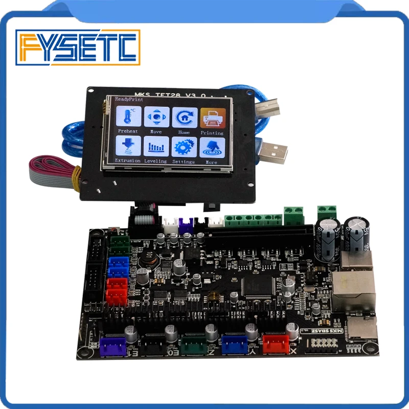 

SBASE V1.3 Smoothieboard 32-bit Controller Board Open Source + TFT28 Display Color TFT 3d Printing Touch Screen