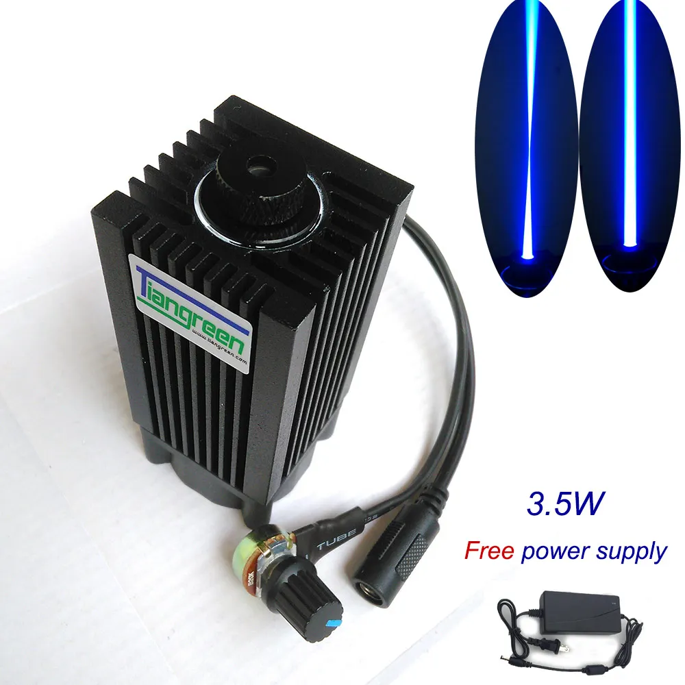 

Focus Blue Laser 3500mW Laser cutter 450nm 3.5W Laser Head Metal Analog Knob Dimming Laser tube Diode with Power supply