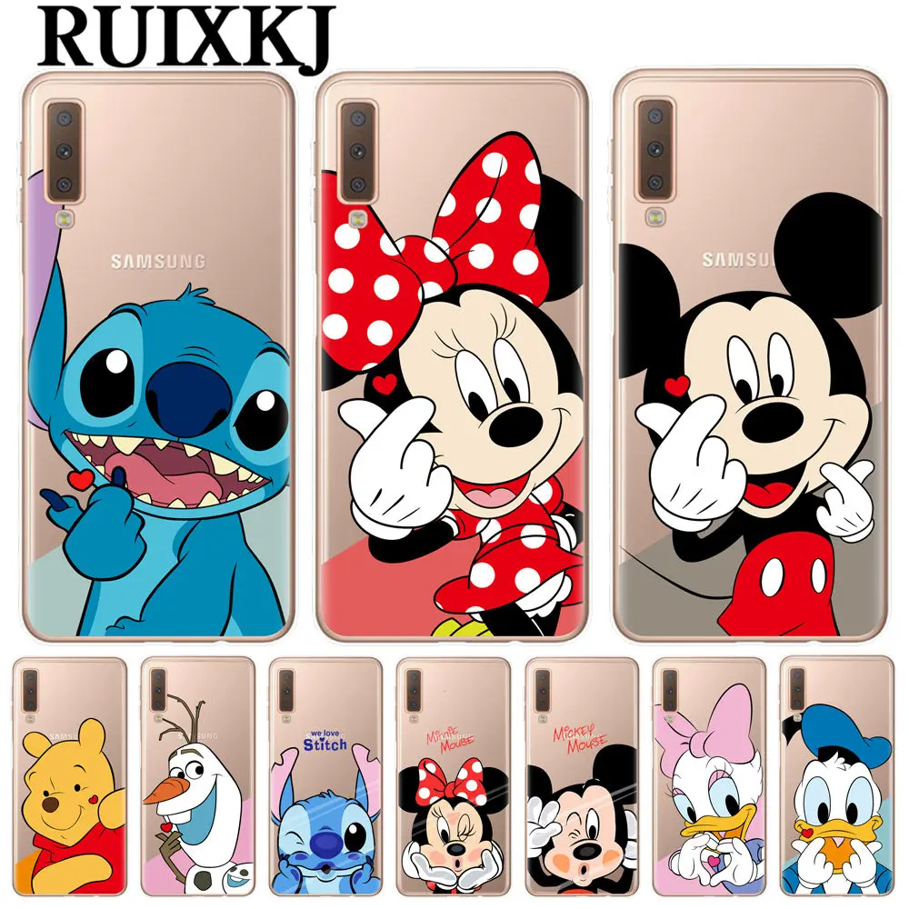 

RUIXKJ Soft TPU Cover For Samsung Galaxy S8 S9 Plus S6 S7 Edge Case Mickey Minnie Kiss For Samsung A520 A7 A6 A8 Plus 2018 Case