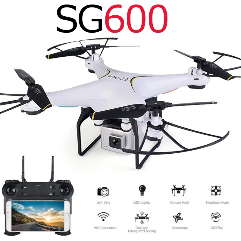 

SG600 Professional Drone with Camera LED 2MP HD WiFi FPV Wide Angle Altitude Hole RC Quadcopter Helicopter Toys Gift VS E58 X5HW