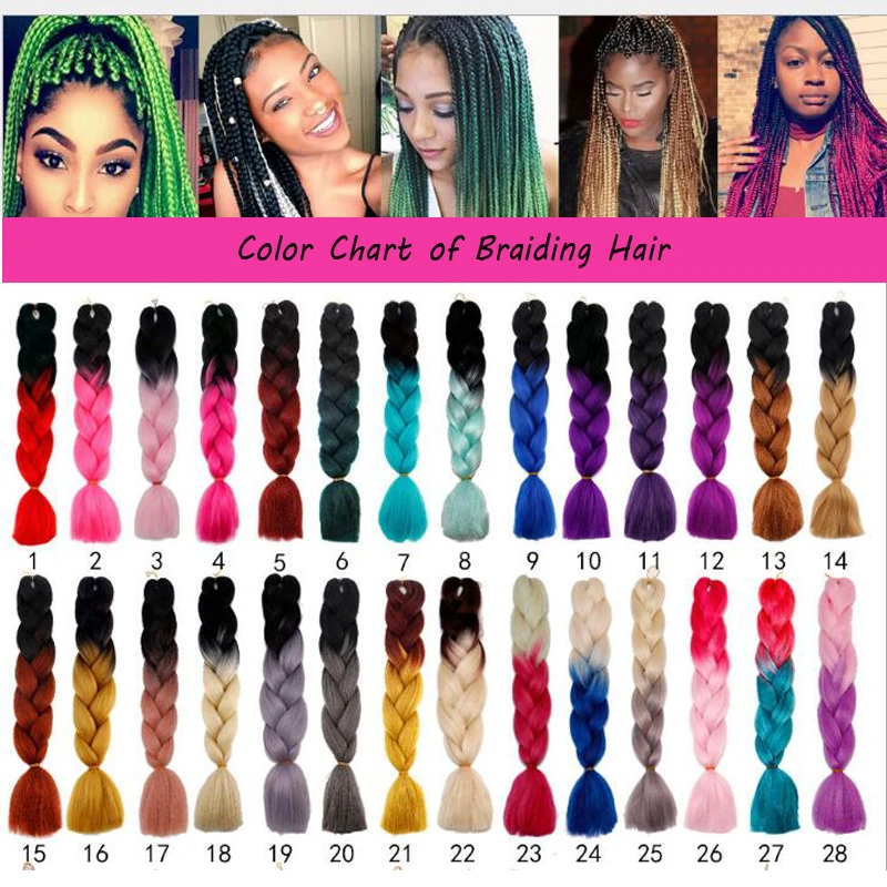 

Ombre Purple Braiding Hair Extension 24Inch 1Pc 100G Ombre Two Tone Color Hair Extension