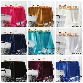 

5pcs Lot Seamless White Satin Table Cloth Rectangle Tablecloth Cover For Wedding Event Hotel Decoration