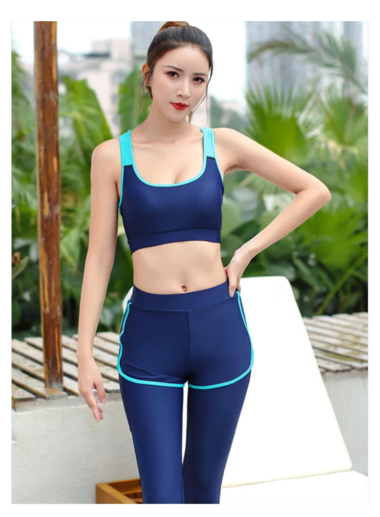 Swimwear Women's Swim Fitness Rush Guard Outdoor Sports Swimming Diving Surfing 5-Piece Set Long Sleeve Leggings Shorts Bikini