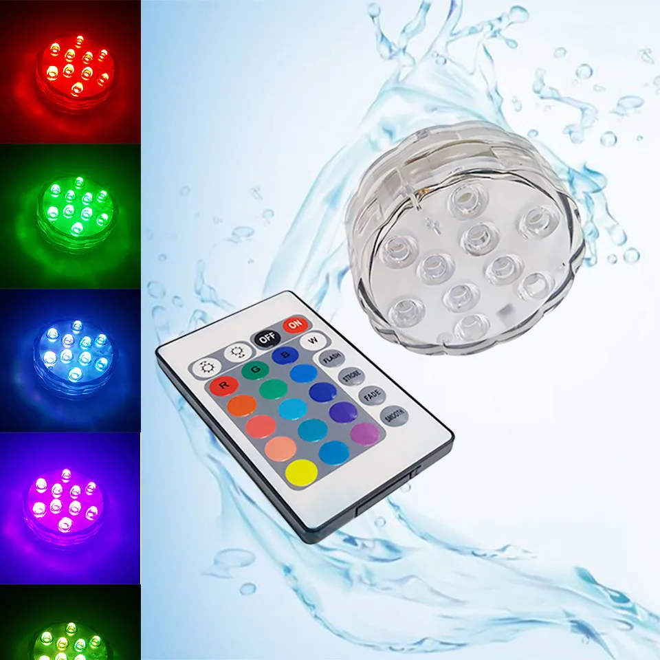 На батарейках IP68 освещение для бассейна RGB погружной светодиодный подводный свет для кальяна Цветочная ваза украшение-Гирлянда для вечеринки