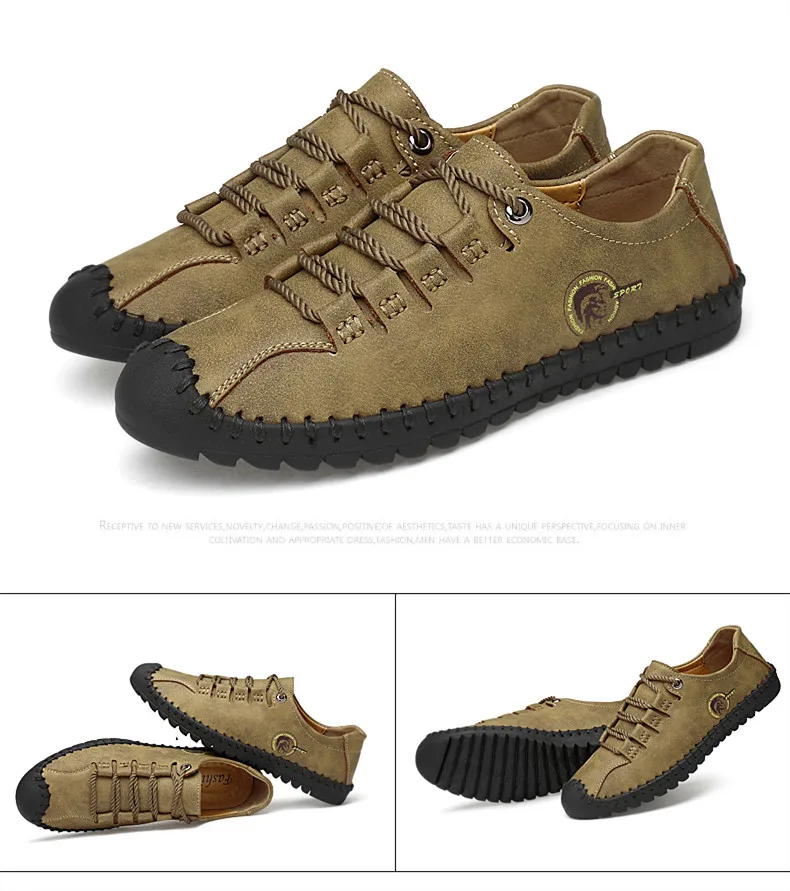 2019 New Fashion Leather Spring Casual Shoes Men's Shoes Handmade Vintage Loafers Men Flats Hot Sale Moccasins Sneakers Big Size HTB1UcRdazzuK1Rjy0Fpq6yEpFXa2 - 2019 New Fashion Leather Spring Casual Shoes Men's Shoes Handmade Vintage Loafers Men Flats Hot Sale Moccasins Sneakers Big Size
