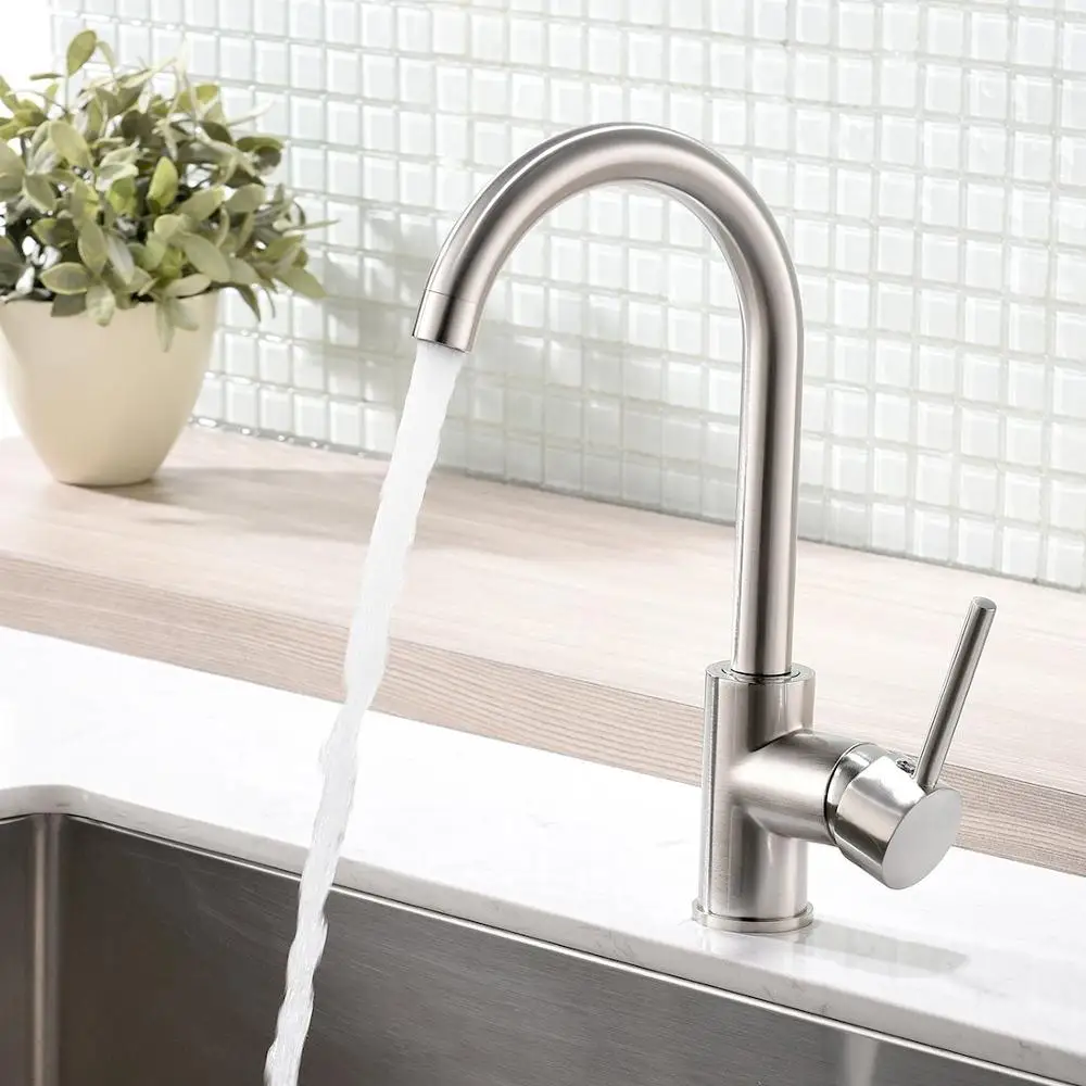 

Zloog 304 Stainless Steel Chrome 360 Degree Rotation Cold And Hot Tap Single Handle Swivel Spout Kitchen Water Sink Mixer Faucet