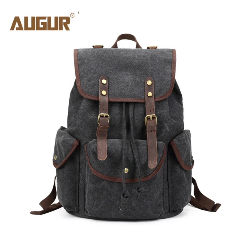 

AUGUR New Arrive Canvas Men's Backpack Male Female For Laptop School Backpacks Vintage Backpack Schoolbag For Girls Mochila