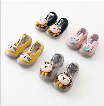 

2019 Spring Summer New Children's Non-slip Floor Socks Baby Toddler Shoes Socks Rubber Stereo Doll Short Tube First Walker