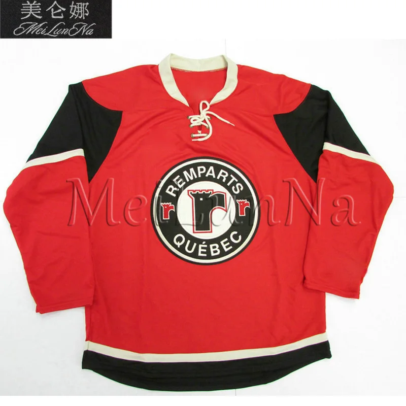 

MeiLunNa Customize Q Quebec Hockey Remparts Jerseys 4 Guy Lafleur Home Road Third White Black Red Sewn Any Name NO.Size