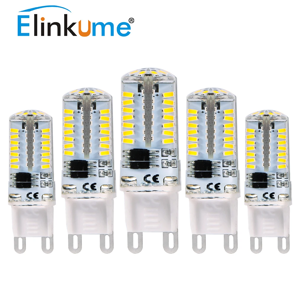 Elinkume G9 Светодиодная лампа 3 Вт 4 мини 58 64 104 шт. SMD3014 энергосберегающая ампула 110 В 220
