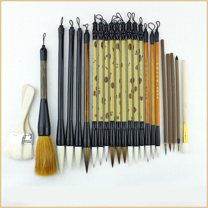 24 unids/set pincel de caligrafía de alta calidad de lujo conjunto de pinceles de pintura de paisaje chino con escritura Regular S/M/L pinceles para escribir 24 unids/set pincel de caligrafía de alta calidad de lujo conjunto de pinceles de pintura de paisaje chino con escritura Regular S/M/L pinceles para escribir