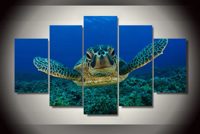 Canvas-painting-new-5-piece-Deep-Sea-Turtles-Painting-on-canvas-room-decoration-for-home-print.jpg_640x640