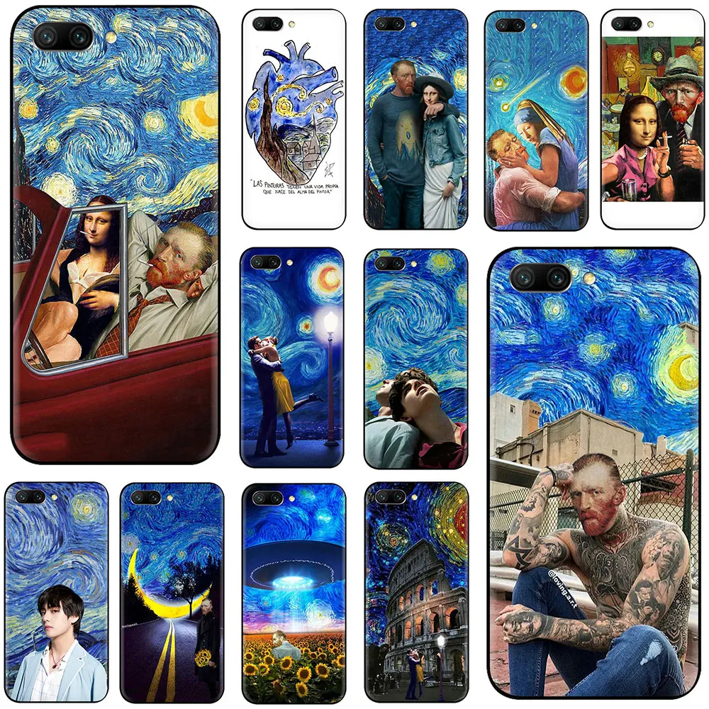 

Great art aesthetic van Gogh Mona Lisa TPU Case for Huawei Honor 10 8 9 Lite 6A 7A Pro 7c 7x 8c 8x Nova 3 3i Y9 Y7 Y6 Y5 Prime
