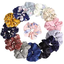 Hair Scrunchies Hair Chiffon Elastics Hair Ties 14 Pack Bright Colorful Bobbles Bands Women Chiffon Scrunchies hair Scrunchies