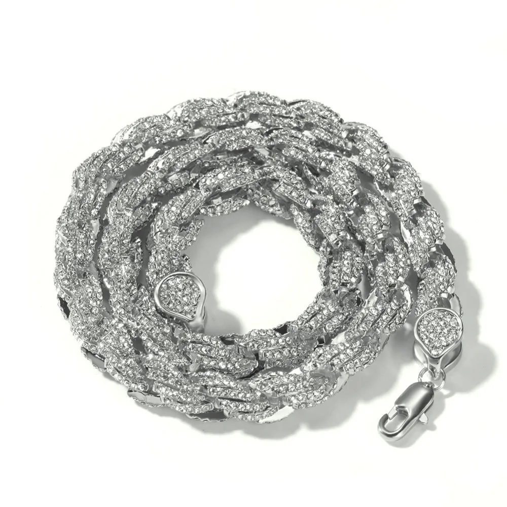 UWIN NE+BA 9mm Rope Chain Necklaces& Bracelets Full Iced Out Rhinestones Bling Biling 7/8/9inch Fashion Hiphop Jewelry