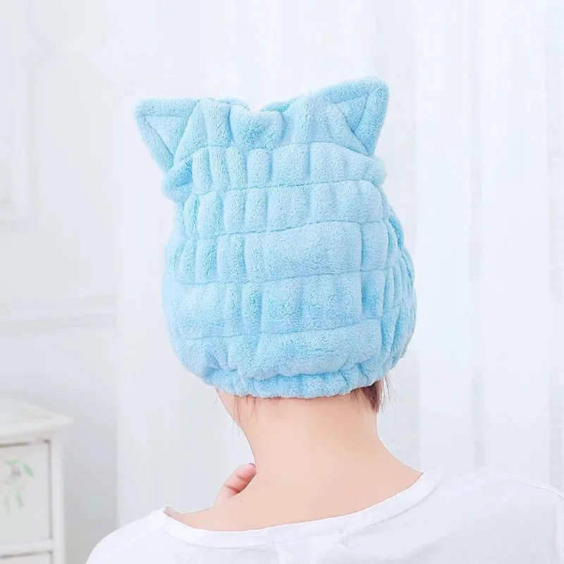 

1*Dry Shower Cap High Water Absorption Lovely Cat Drying Towel Bath Shower Microfiber After Shower Hair Drying Wrap Towel
