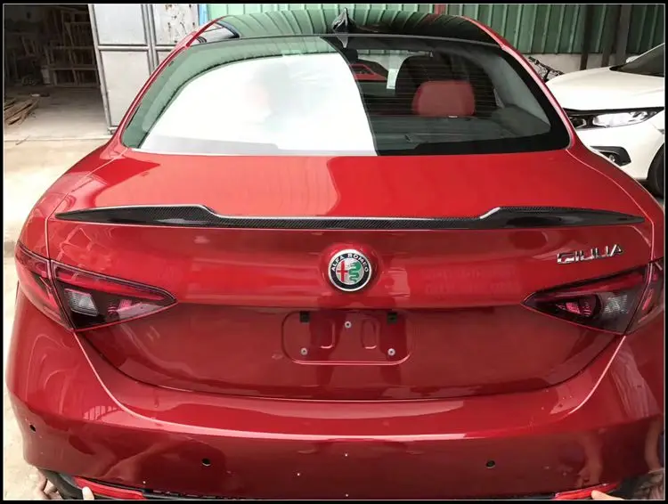 Для Alfa Romeo Giulia спойлер из углеродного волокна задний спойлер багажника черный отделка Quadrifoglio Verde QV стиль-UP