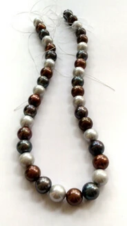 

Jewelr 006311 gray coffee black color Natural freshwater pearl loose beads necklace