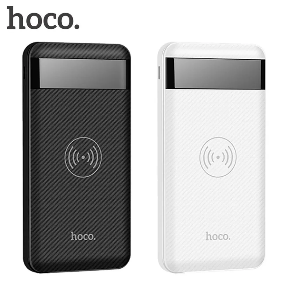 HOCO power bank 10000 мАч, портативное зарядное устройство для быстрой зарядки, двойной USB, беспроводное зарядное устройство для мобильного телефона, внешний аккумулятор