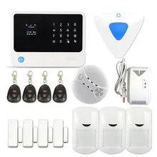 Freeship WIFI GSM Alarma Inalámbrica WiFi GSM SMS Wireless y conexión de cable de Voz Sistema de Seguridad Casero Alarma DIY Antirrobos Auto Dialer sistema