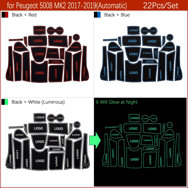 Противоскользящий резиновый подстаканник для Peugeot 2008 3008 MK1 4008 5008 MK2 5008GT GT 2016 2017 2018