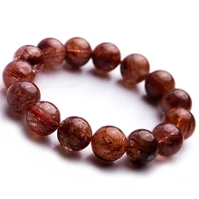 100% Natural Copper Rutilated Quartz Crystal 14mm Stretch Round Beads Powerful Bracelet Gemstone Jewelry AAAAA 14mm precious natural blue kyanite gems stone cat eye big round crystal beads jewelry powerful stretch men bracelet