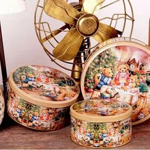 3 шт./компл. Рождество стиль печенье и жестяная коробка для пирожных металлический кейс ювелирный чехол Рождественская Конфетница Подарочный чехол