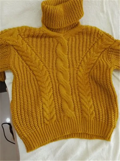Осенне-зимний женский вязаный свитер, пуловер с высоким воротником, студенческий джемпер, Свитера большого размера, свободные женские плотные свитера 2179