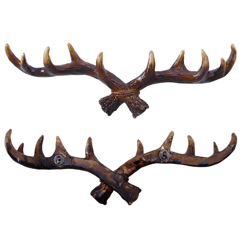 

Creative Wall Decoration Antler Hooks American Style Home Features Deer Head Wall Key Clothes Hanger