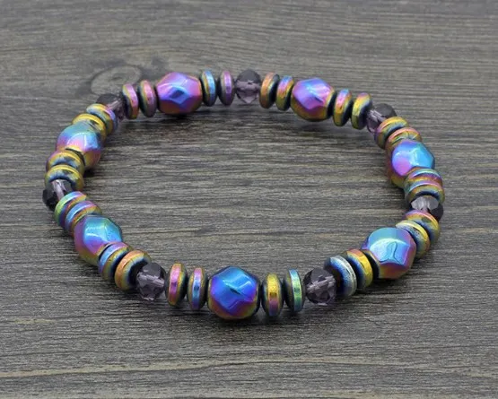 

8mm xty43 adjusted Charm Magnetite Bracelet women men gift Healing Balance Prayer Reiki Chakra Buddha Yoga