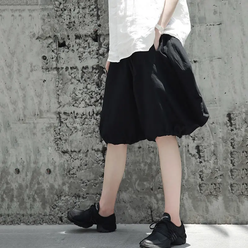 New white Color Black Loose Kzh1500 Korea Solid Wide Summer Female 2018 Leg Knee Casual Kzh1500 length Waist Pants Women xitao Elastic R0wtqt