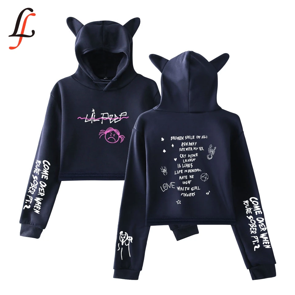 Lil открытым Harajuku кошачьими ушками кепки пикантные толстовки тенденции моды