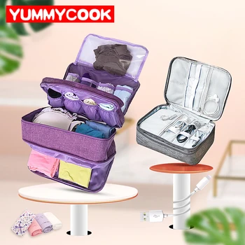 

Travel Cable Bag Charger Wire Organizer Bra Underwear Pouch Digital Electronic Case Cosmetic Kit Wardrobe Closet Accessories
