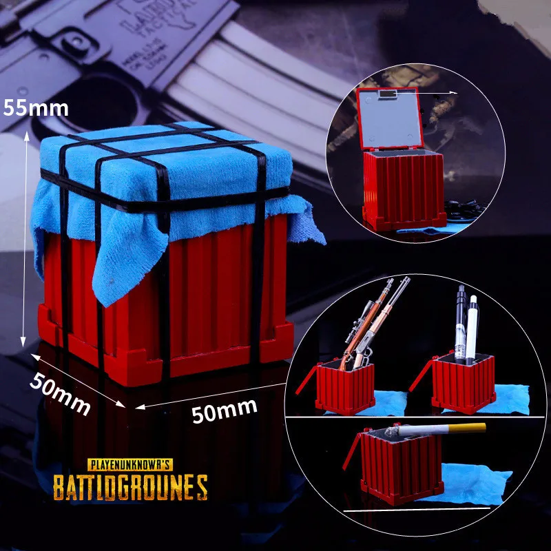  New Playerunknown&#39s Battlegrounds Game Airdrop bag Model PUBG Logo Storage box Ashtray Cosplay a