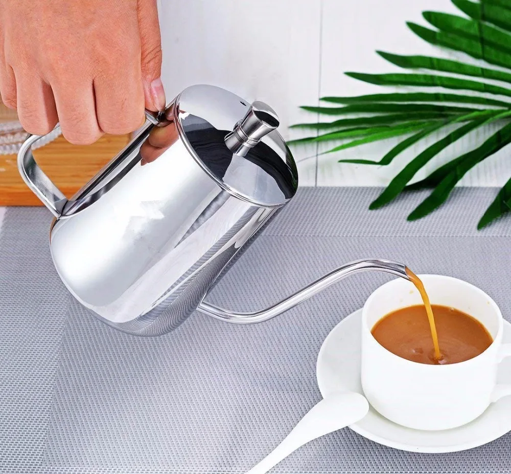 20oz Premium Pour Over Drip Kettle Stainless Steel Teflon Long Gooseneck Narrow Spout Coffee Maker Tea Pot