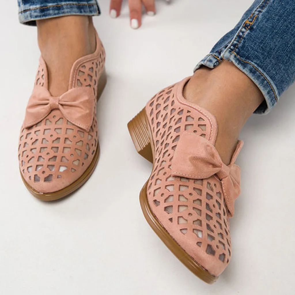 

Fashion Retro Womens Breathable Hollow Low-heeled Roman Casual Shoes Sandals zapatos mujer tacon 2019 #3