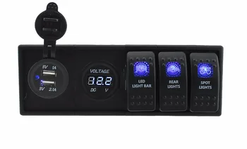 

IZTOSS DC 12V/24V LED Digital 3.1A USB voltmeter Socket with toggle rocker switch jumper wires and housing holder