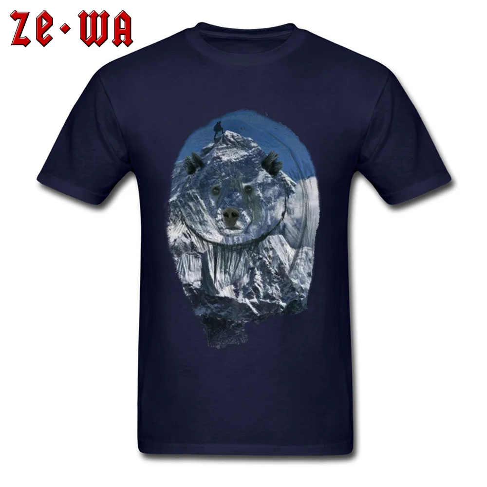 polar bears Men 2018 Hot Sale Street Tees O Neck Summer/Autumn 100% Cotton T-shirts Funny Short Sleeve Tops Tees polar bears navy