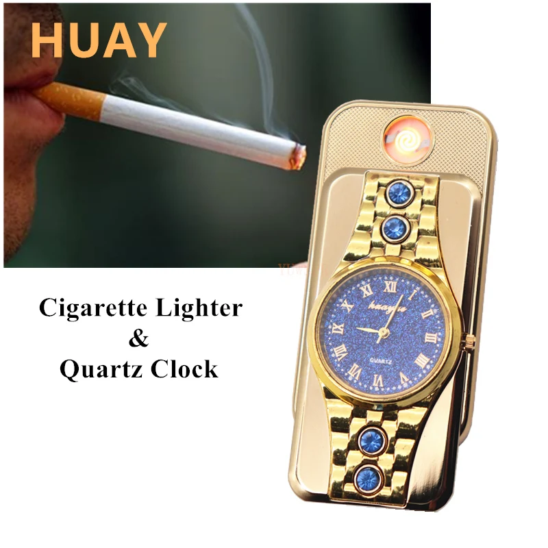 

Cigarette Lighter Watches Creative lighter USB rechargeable Windproof Flameless Electric Electronic Charging Lighters gift ZD809