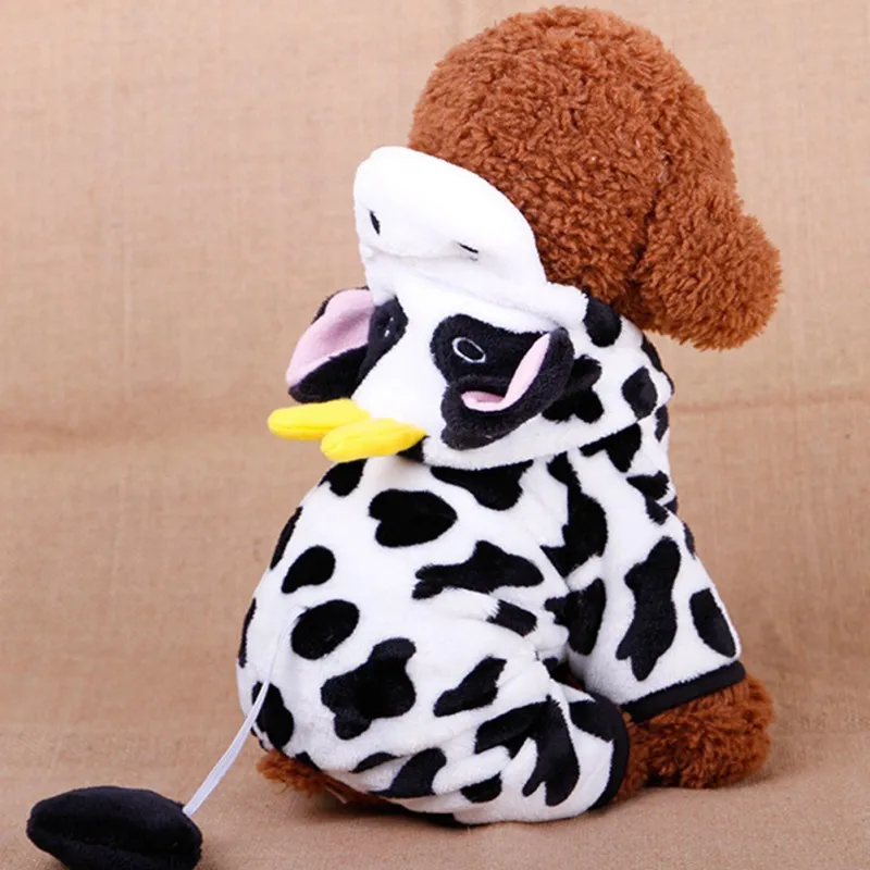 

Cow Tiger Pig Pattern Winter Warm Dog Coat Corduroy White Black Jacket 2018 New Arrival