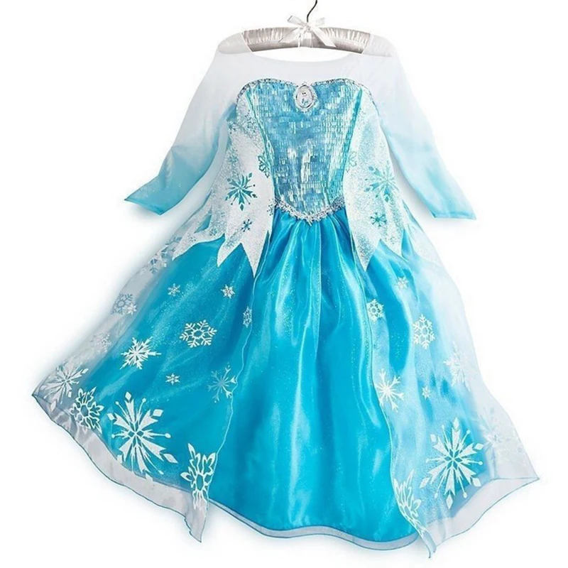 BOTEZAI/платье Эльзы для маленьких девочек, одежда для девочек Карнавальный костюм Эльзы на возраст 3, 4, 5, 6, 7, 8, 10 лет вечерние платья принцессы на Хэллоуин для подростков