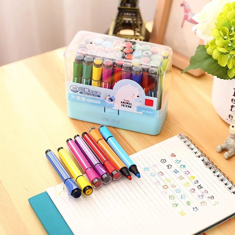 24 Color Kids Drawing Watercolor Pens Painting Pens Children Early Learning Education Toysin