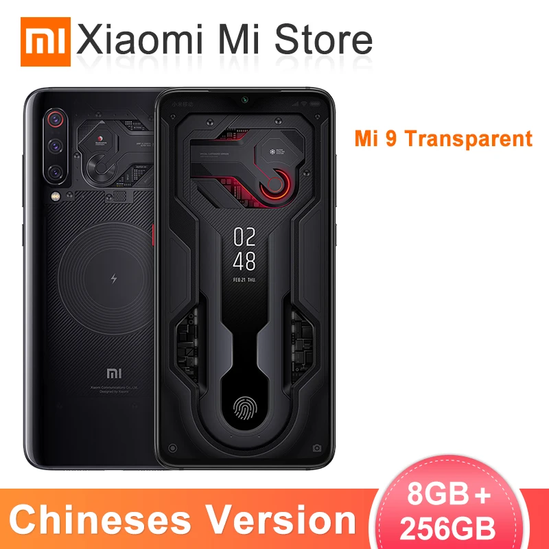 Xiaomi mi 9 mi 9, прозрачный, 8 ГБ ОЗУ, 256 Гб ПЗУ, Смартфон Snapdragon 855, 6,39 дюйма, 48мп, задняя камера 20 МП, фронтальная камера, 3300 мАч, мобильный телефон