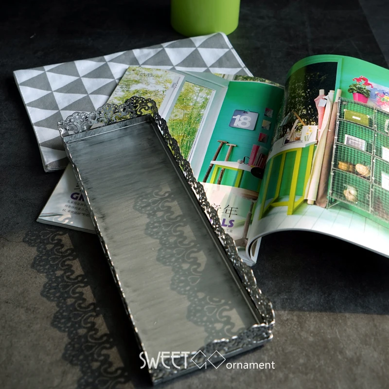  SWEETGO Strip tray in silver for cupcake metal iron wedding cake tools dessert decorators candy bar