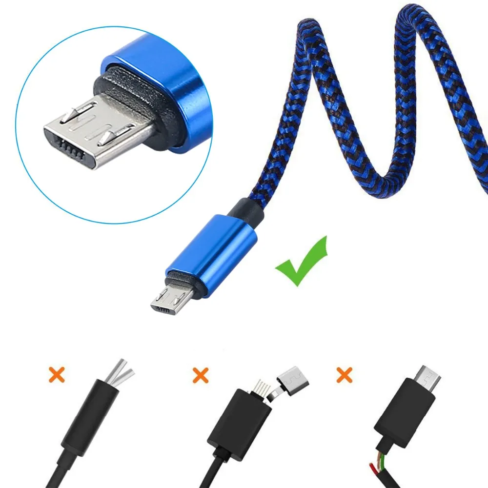 1 м Плетеный Micro USB зарядный кабель SOONHUA для передачи данных Android мобильный телефон