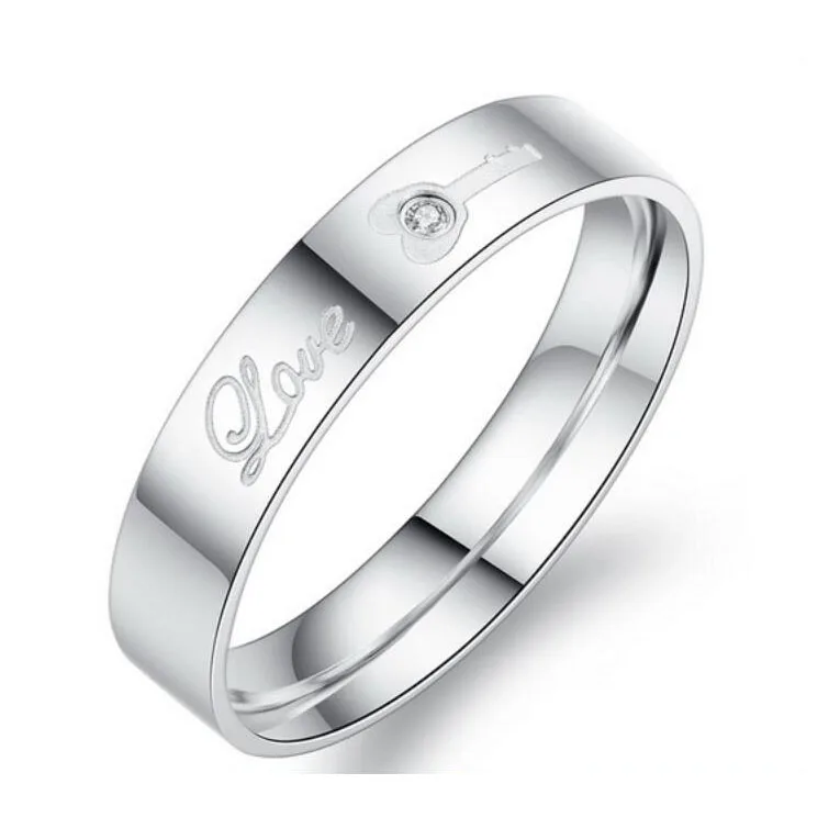 Нержавеющая сталь пара Кольца корейских ювелирных замок/ключ его и ее обещание кольцо для любителей - Цвет основного камня: Women